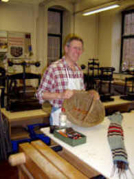 Student on a three day basketmaking workshop